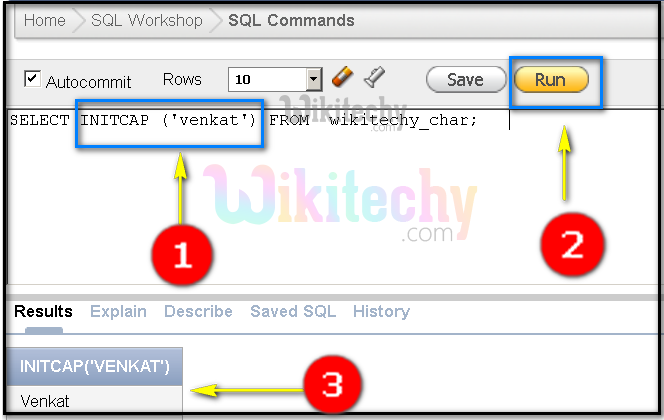  oracle character function initcap condition